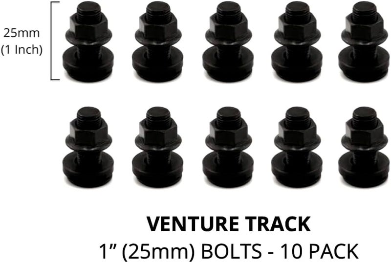 VanEssential L-Track Single Stud Bolt M10 x 1.0 Thread (Metric) 25mm / 1 inch Venture Track Accessory Black- 10 pcs - Image 3